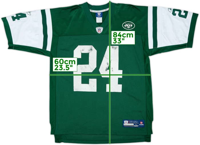 2008-11 New York Jets Revis #24 Reebok On Field Home Jersey - 6/10 - (L)