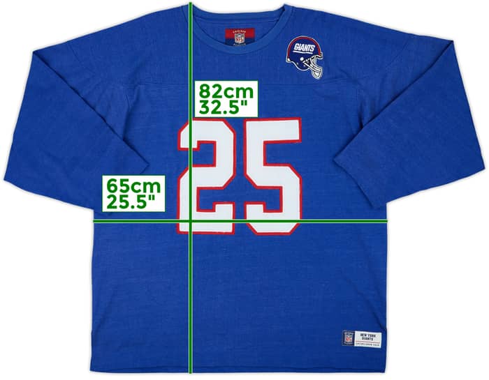 2002-04 New York Giants #25 Reebok Gridiron Classic Sweat Top - 5/10 - (XL)