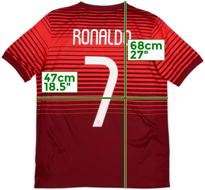 2014-15 Portugal Home Shirt Ronaldo #7 - 7/10 - (XL.Boys)