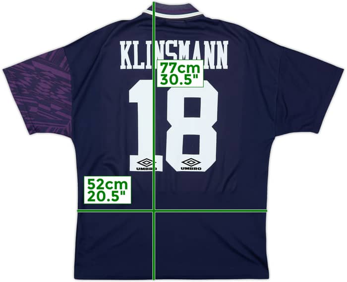 1994-95 Tottenham Away Shirt Klinsmann #18 - 6/10 - (L)