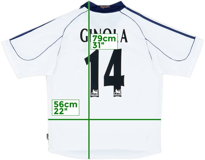 1999-01 Tottenham Home Shirt Ginola #14 - 8/10 - (L)