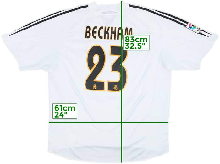 2004-05 Real Madrid Home Shirt Beckham #23 - 6/10 - (XL)