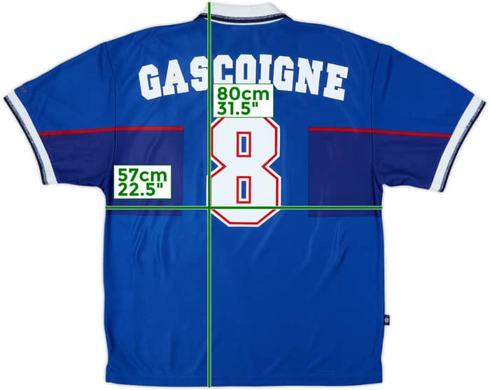 1997-99 Rangers Home Shirt Gascoigne #8 - 8/10 - (XL)