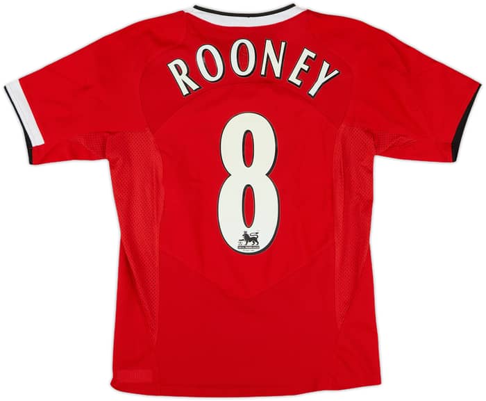 2004-06 Manchester United Home Shirt Rooney #8 - 8/10 - (L.Boys)