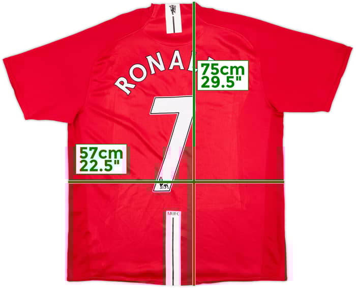 2007-09 Manchester United Home Shirt Ronaldo #7 - 8/10 - (XL)