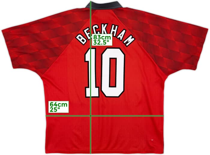 1996-98 Manchester United Home Shirt Beckham #10 - 8/10 - (XXL)