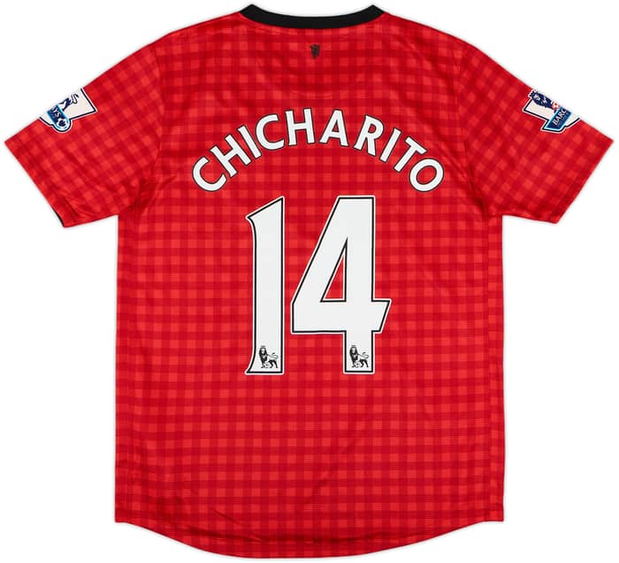 2012-13 Manchester United Home Shirt Chicharito #14 - 8/10 - (XL.Boys)