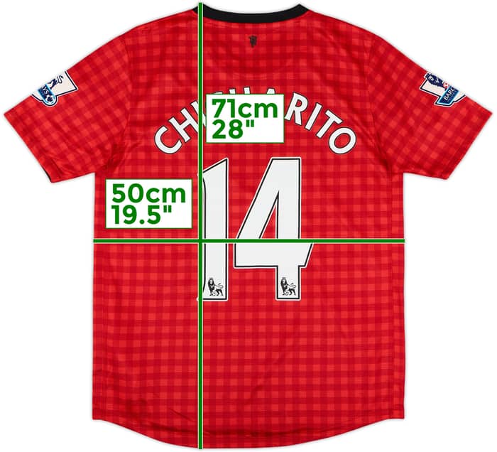 2012-13 Manchester United Home Shirt Chicharito #14 - 8/10 - (XL.Boys)