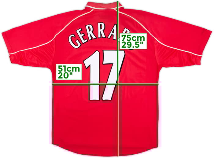 2000-02 Liverpool Home Shirt Gerrard #17 - 5/10 - (M)
