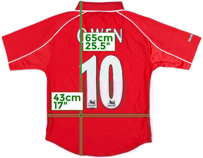 2000-02 Liverpool Home Shirt Owen #10 - 8/10 - (M.Boys)