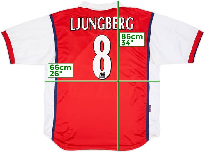 1998-99 Arsenal Home Shirt Ljungberg #8 - 8/10 - (XXL)