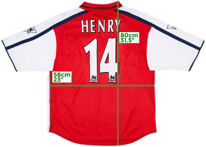 2000-02 Arsenal Home Shirt Henry #14 - 6/10 - (XL)