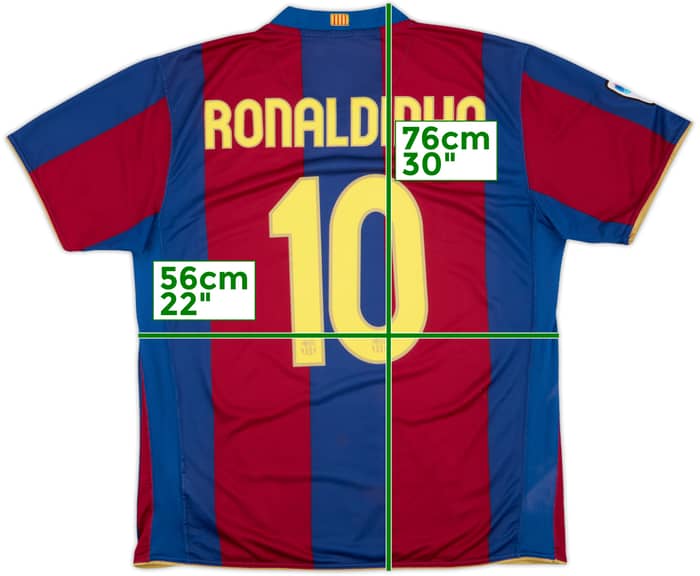 2007-08 Barcelona Home Shirt Ronaldinho #10 - 8/10 - (XL)