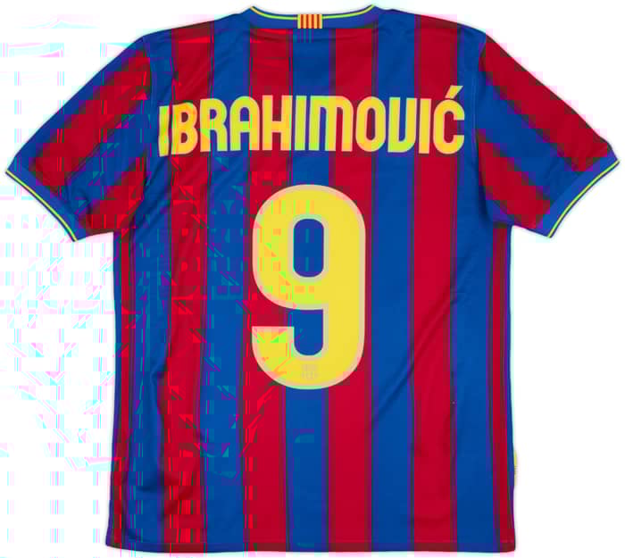 2009-10 Barcelona Home Shirt Ibrahimovic #9 - 9/10 - (XL.Boys)