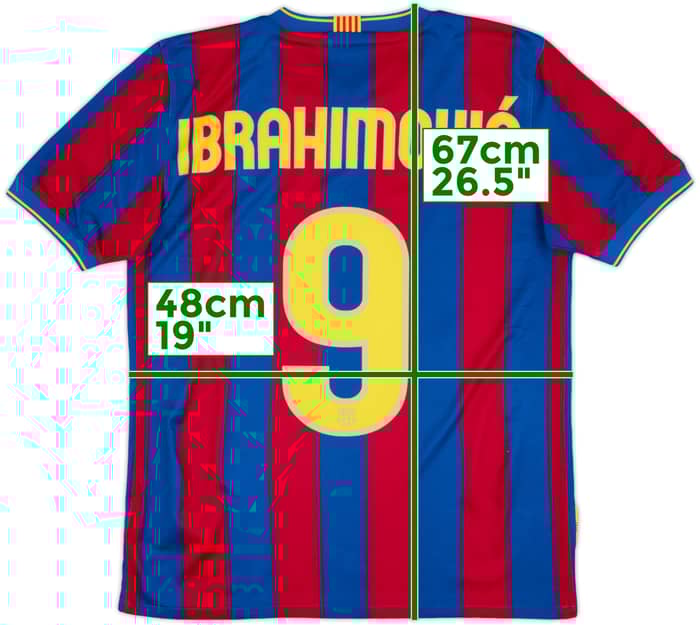 2009-10 Barcelona Home Shirt Ibrahimovic #9 - 9/10 - (XL.Boys)
