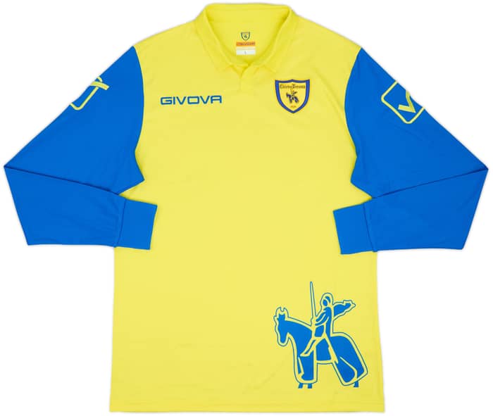 2014-15 Chievo Verona Home L/S Shirt - 8/10 - (L)