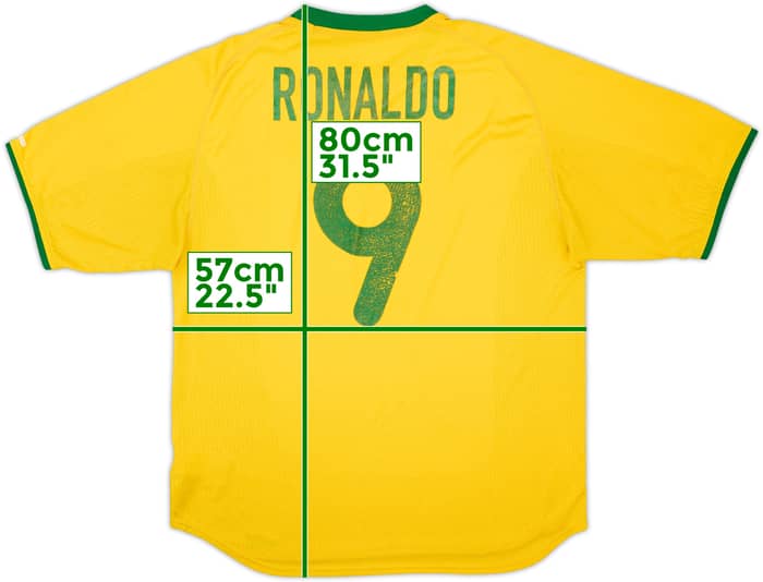 2000-02 Brazil Home Shirt Ronaldo #9 - 5/10 - (XL)