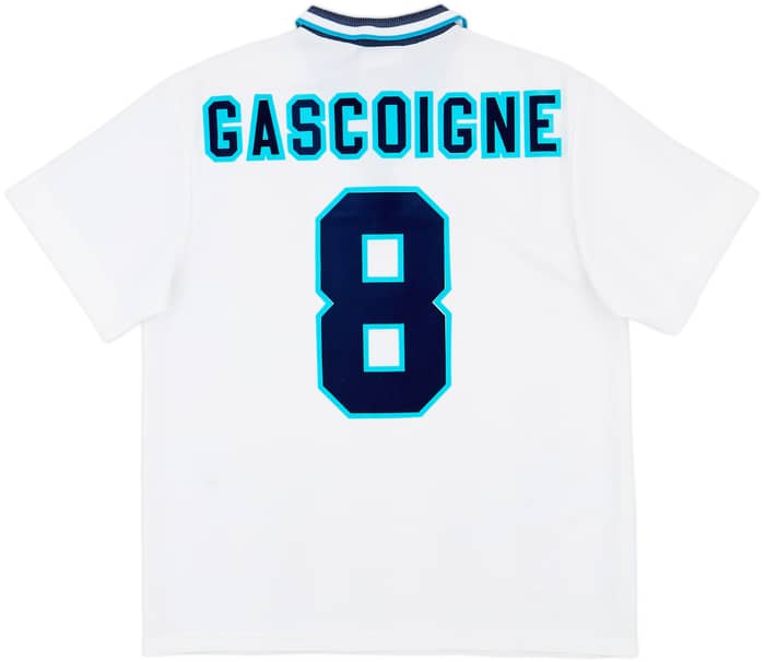 1995-97 England Home Shirt Gascoigne #8 - 8/10 - (L)