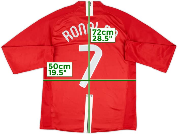 2007-09 Manchester United Home L/S Shirt Ronaldo #7 - 7/10 - (M)
