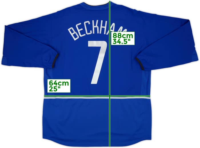 2002-03 Manchester United Third L/S Shirt Beckham #7 - 8/10 - (XXL)