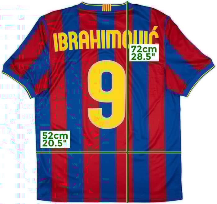 2009-10 Barcelona Home Shirt Ibrahimovic #9 - 8/10 - (M)