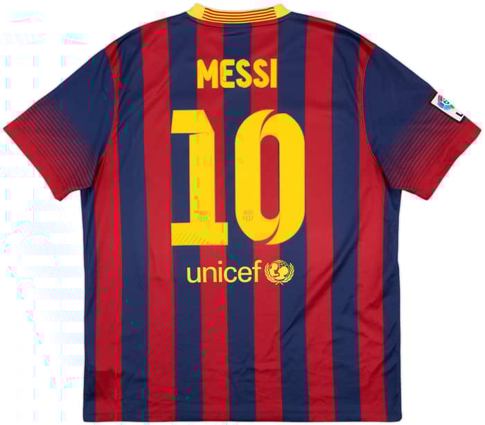 2013-14 Barcelona Home Shirt Messi #10 - 4/10 - (XL)