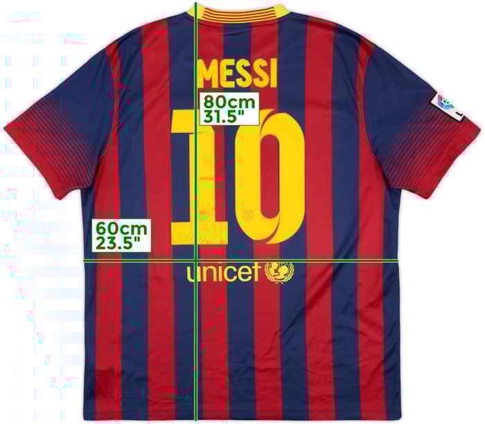 2013-14 Barcelona Home Shirt Messi #10 - 4/10 - (XL)