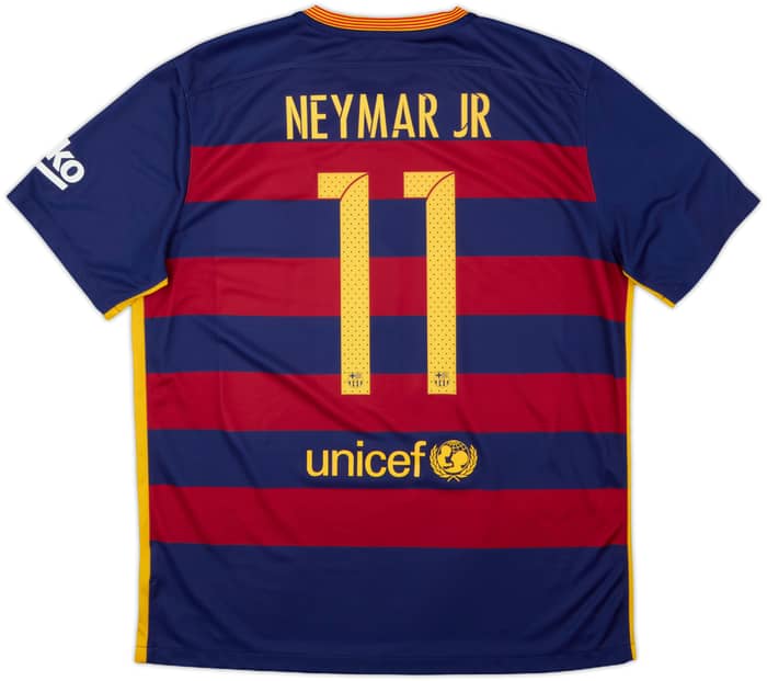 2015-16 Barcelona Home Shirt Neymar Jr #11 - 8/10 - (XL)