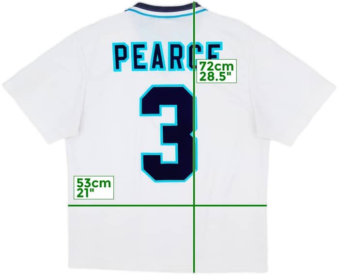 1995-97 England Home Shirt Pearce #3 - 7/10 - (L)