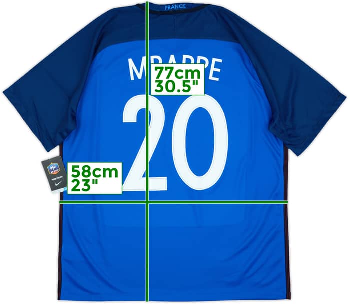 2016-17 France Home Shirt Mbappe #20 (XL)