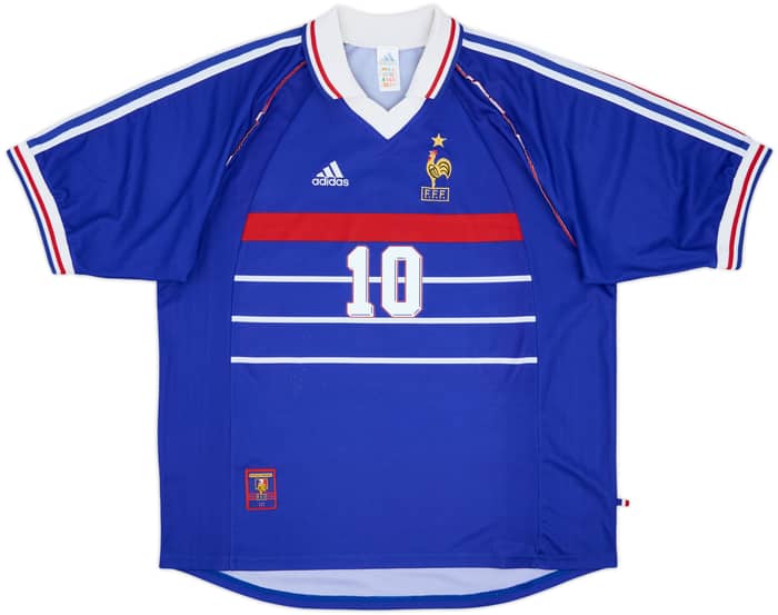 1998-00 France Home Shirt Zidane #10 - 8/10 - (XL)