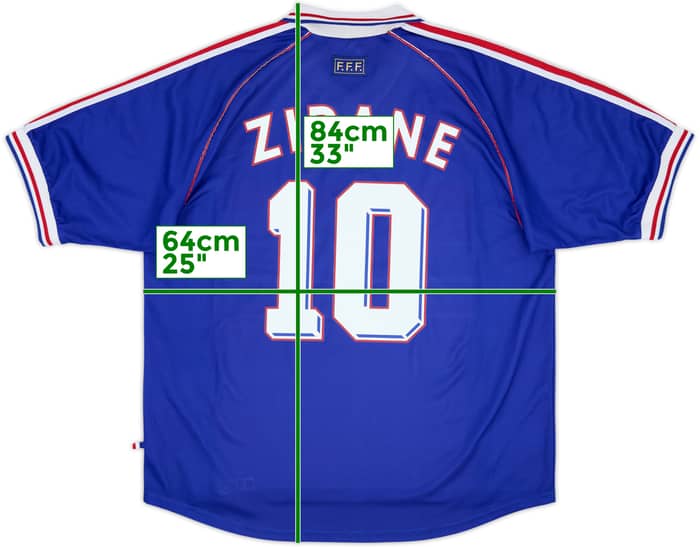 1998-00 France Home Shirt Zidane #10 - 8/10 - (XL)