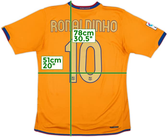 2006-08 Barcelona Away Shirt Ronaldinho #10 - 9/10 - (M)