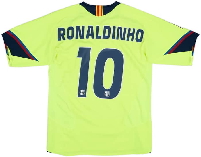 2005-06 Barcelona Away Shirt Ronaldinho #10 - 8/10 - (L)