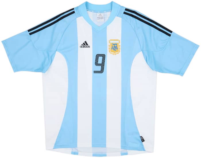 2002-04 Argentina Home Shirt Batistuta #9 - 9/10 - (L)