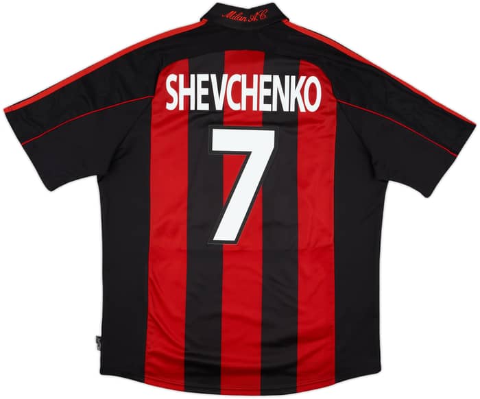 2000-02 AC Milan Home Shirt Shevchenko #7 - 8/10 - (XL)