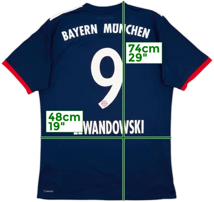 2017-18 Bayern Munich Away Shirt Lewandowski #9 - 7/10 - (M)