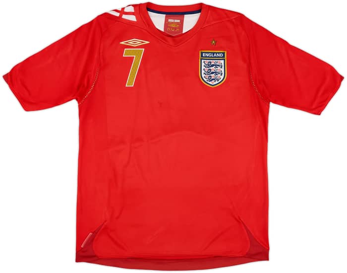 2006-08 England Away Shirt Beckham #7 - 6/10 - (M)