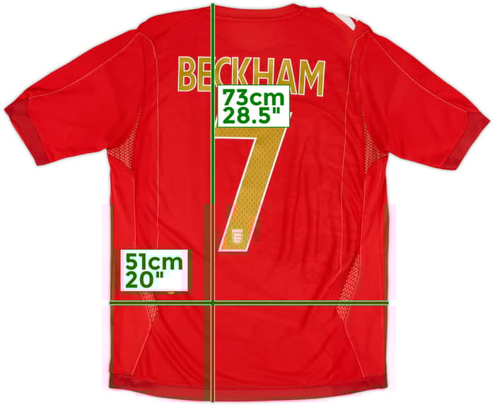 2006-08 England Away Shirt Beckham #7 - 6/10 - (M)