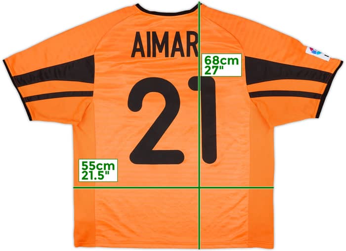 2001-02 Valencia Away Shirt Aimar #21 - 8/10 - (M)