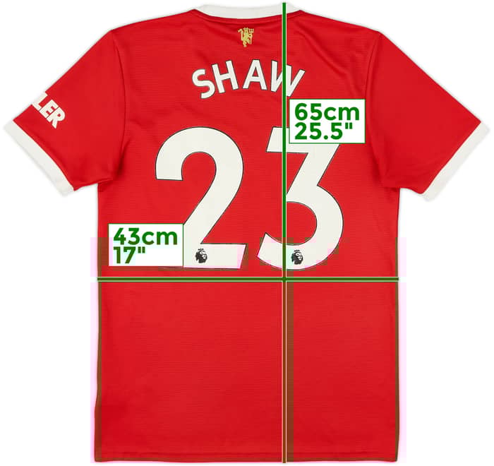 2021-22 Manchester United Home Shirt Shaw #23 - 6/10 - (S)