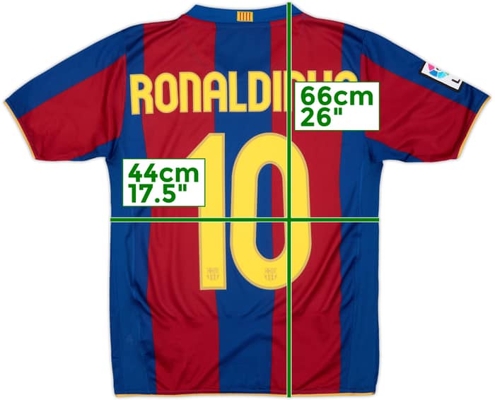 2007-08 Barcelona Home Shirt Ronaldinho #10 - 10/10 - (L.Boys)