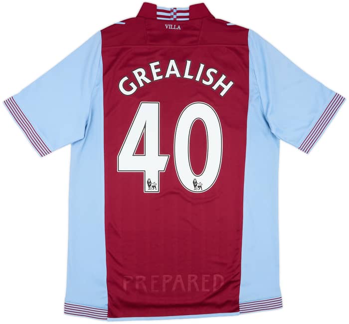 2013-14 Aston Villa Home Shirt Grealish #40 - 8/10 - (M)