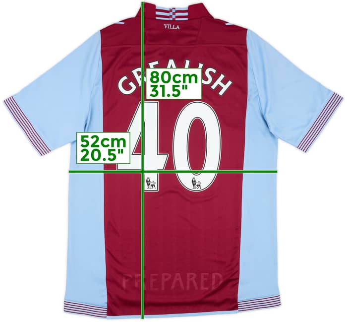 2013-14 Aston Villa Home Shirt Grealish #40 - 8/10 - (M)