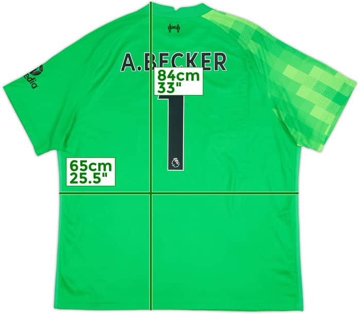 2021-22 Liverpool GK S/S Shirt A.Becker #1 - 9/10 - (XXL)