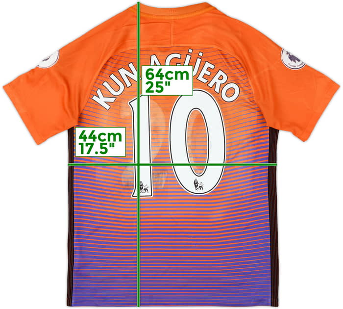 2016-17 Manchester City Third Shirt Kun Aguero #10 - 4/10 - (S)