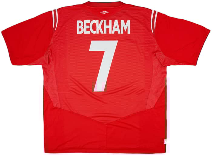 2004-06 England Away Shirt Beckham #7 - 6/10 - (XXL)