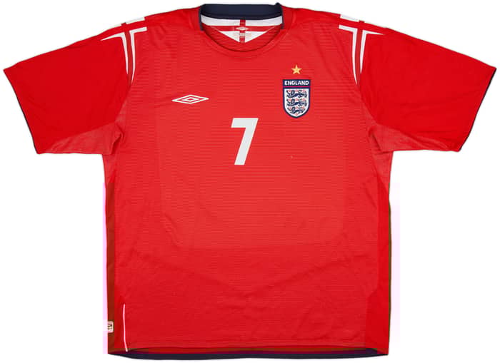 2004-06 England Away Shirt Beckham #7 - 6/10 - (XXL)