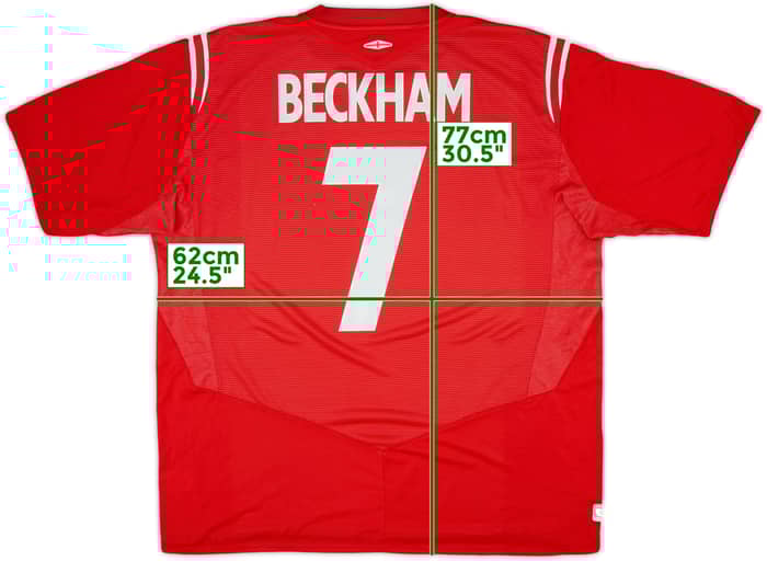 2004-06 England Away Shirt Beckham #7 - 6/10 - (XXL)