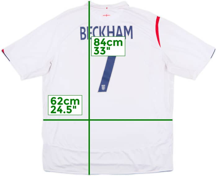 2005-07 England Home Shirt Beckham #7 - 7/10 - (3XL)